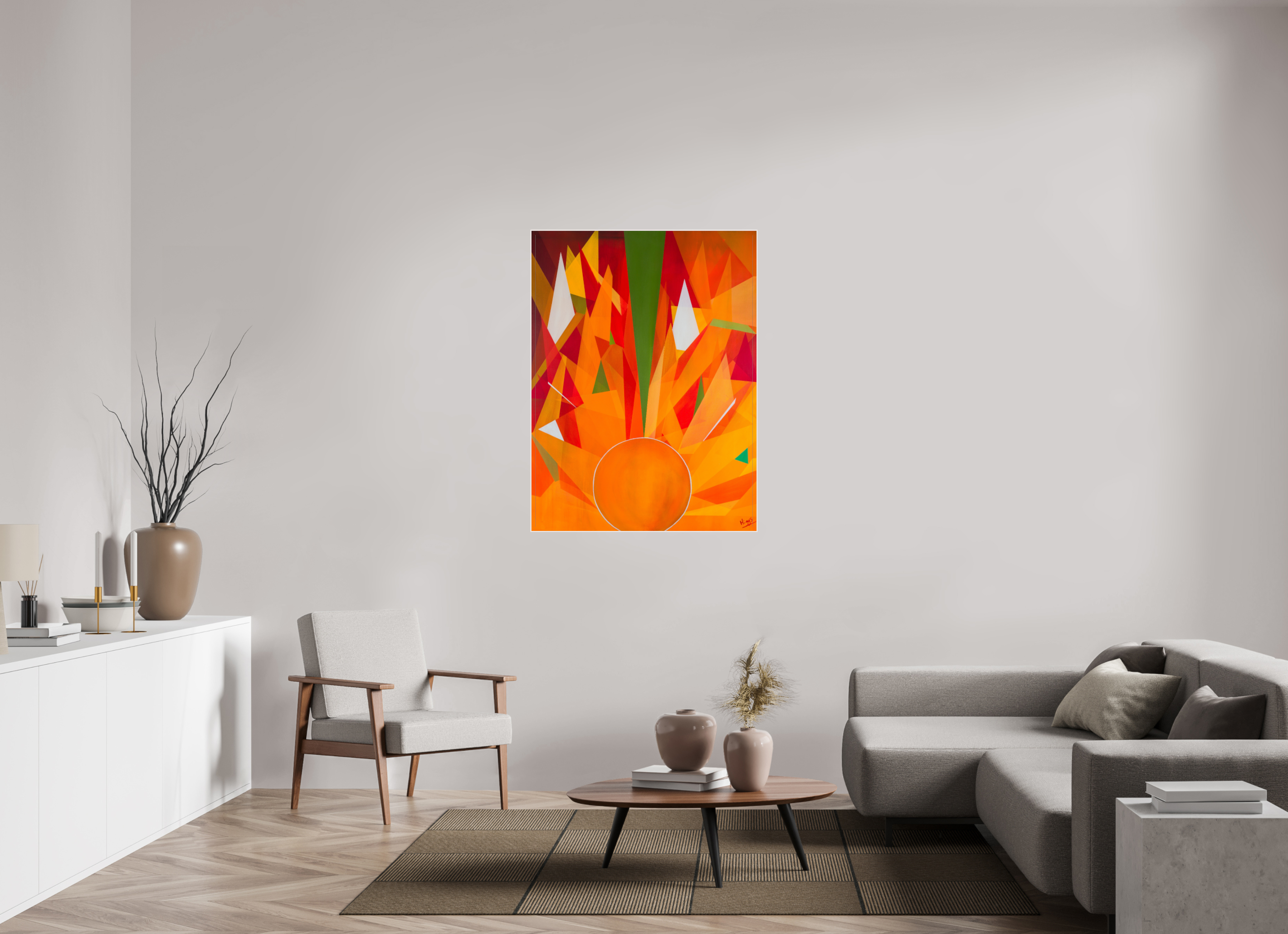 36 x 48″, wood Artbox Sols Paned Mosaic